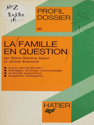 cover image of La Famille en question